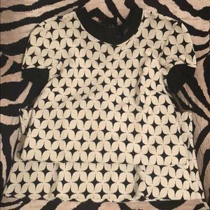 Zara black and off white diamond mini dress